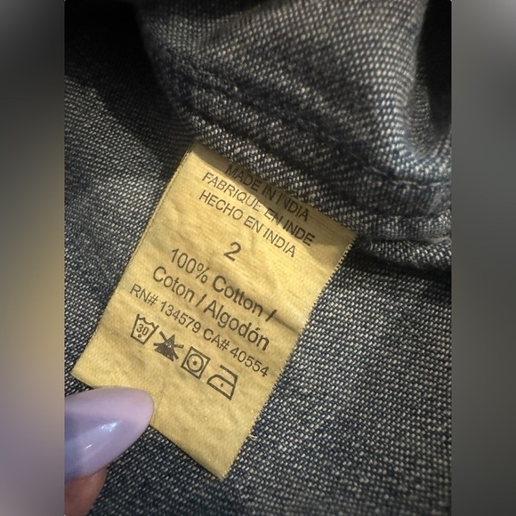 Sundry Rose Embroidered Denim Snap Blouse Blue Medium - Picture 7 of 11